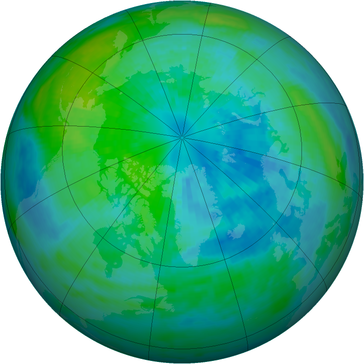 Arctic ozone map for 29 September 1990